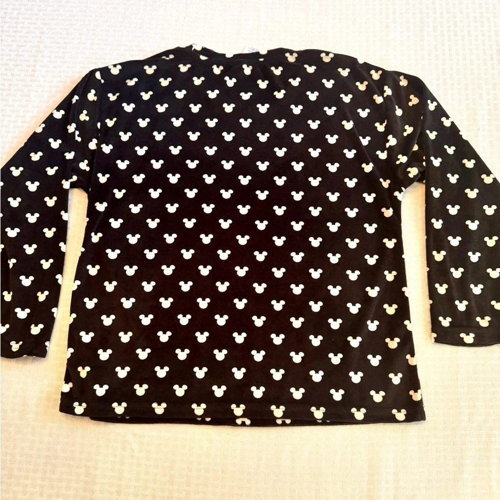 Disney Mickey‎ Mouse Pajama Top Black Gold Foil Long Sleeve Shirt Small 4-6 - Picture 3 of 7